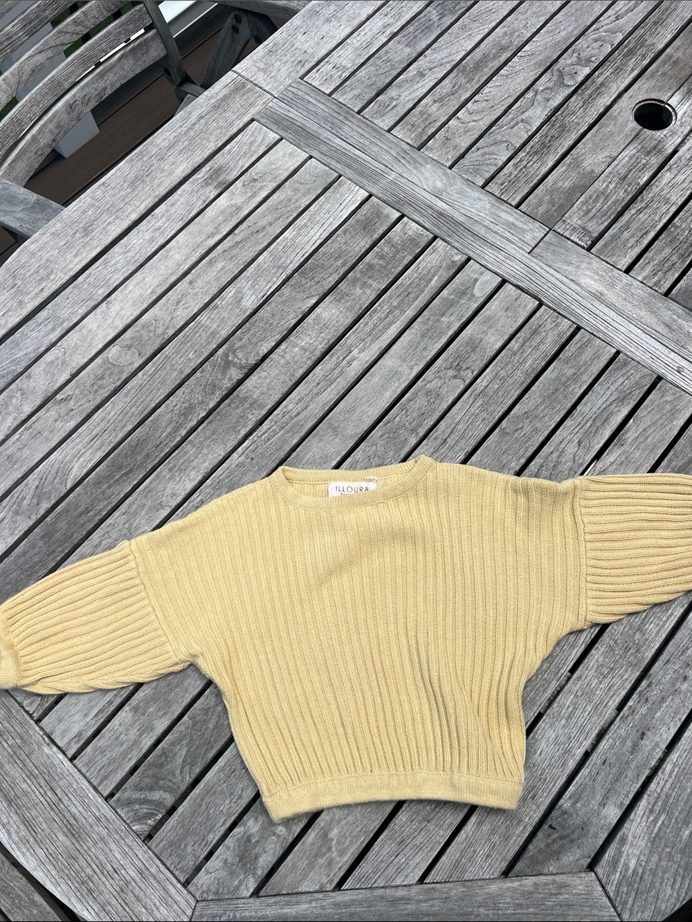 Yellow Knit Ribbed Sweater